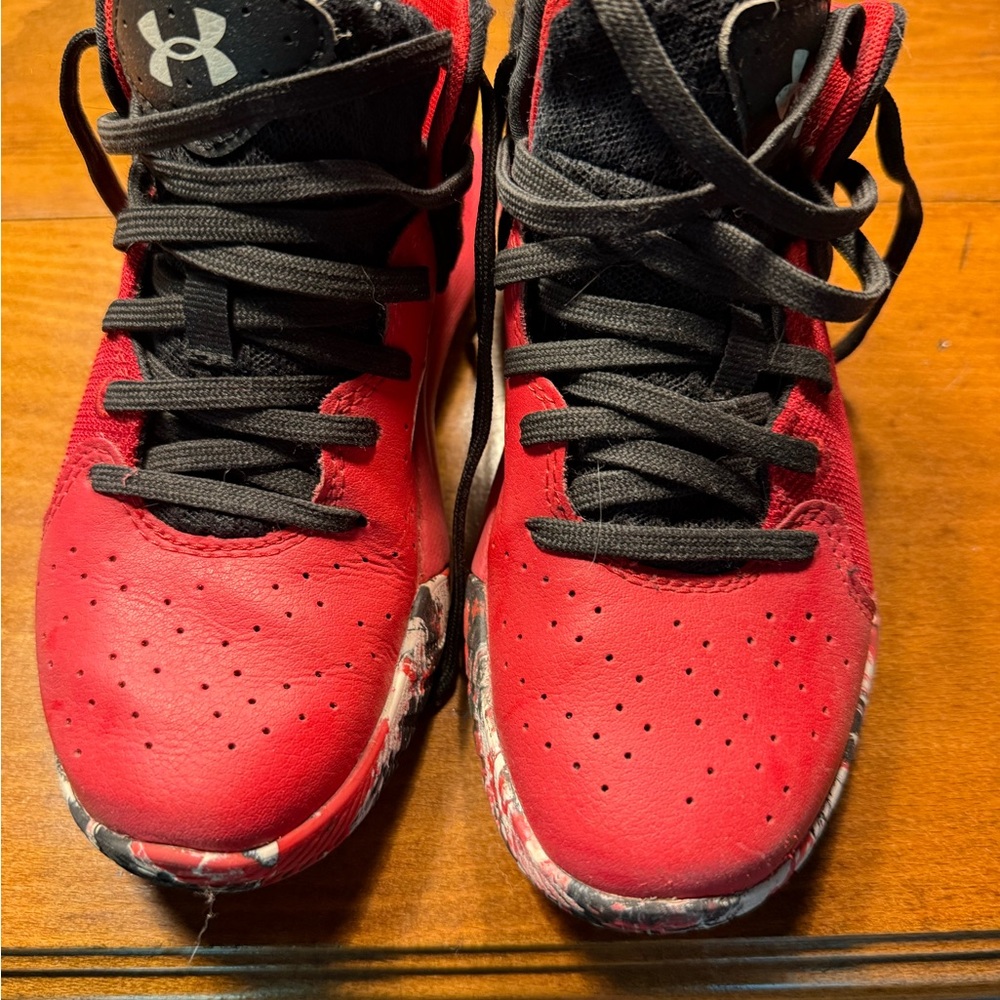Under Armour Kids Red and Black Sneakers